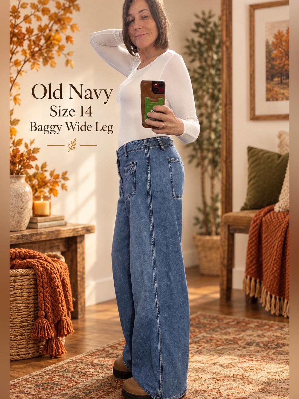 Old Navy Size 14 Baggy Wide-Leg Jeans